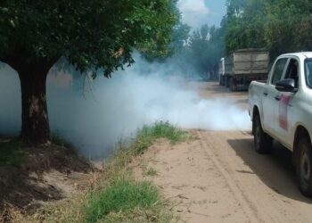 CONTINUA LA FUMIGACION EN BRAGADO Y LAS LOCALIDADES PARA CONTROLAR LOS MOSQUITOS