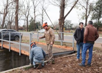 COMENZO LA COLOCACIÓN DE PUENTES PEATONALES DEL ACCESO