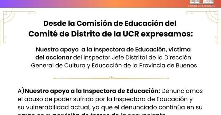 LA COMISIÓN DE EDUCACIÓN DE LA UCR SE SUMA AL REPUDIO POR EL ABUSO DE PODER  DEL JEFE DISTRITAL