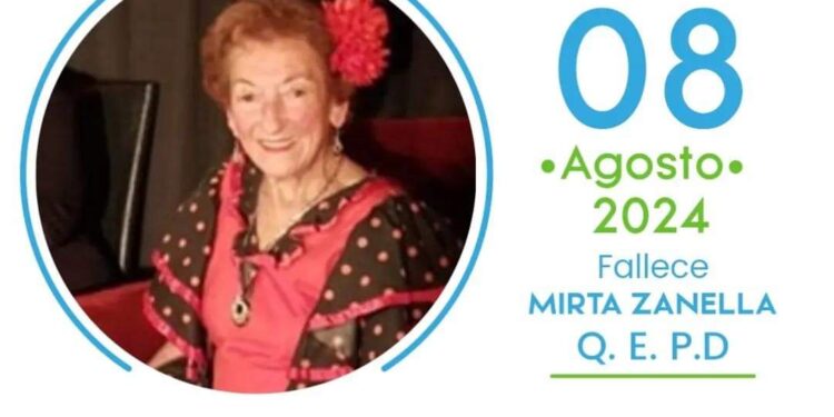 MURIO MIRTA ZANELLA, RECONOCIDA PROFESORA DE DANZAS