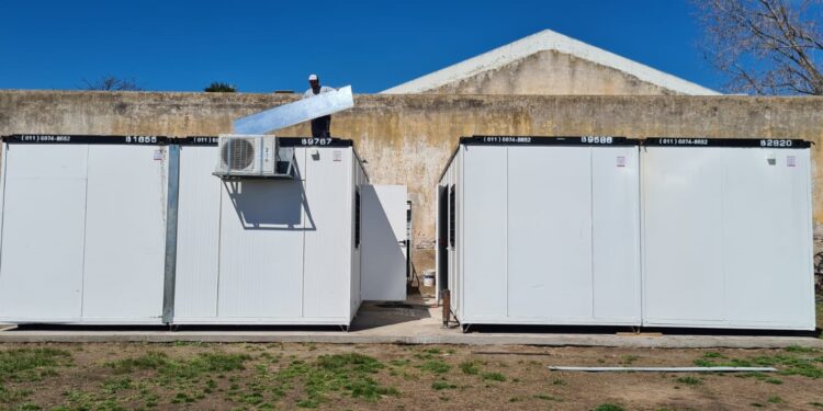 EN OLASCOAGA INSTALAN AULAS MODULARES PARA REPARAR LA ESCUELA N° 8 1 Aulas modulares en Olascoaga