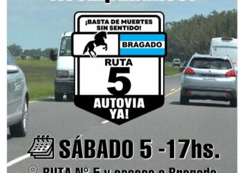 RUTA 5: EL SABADO CONCENTRACION EN EL ACCESO A BRAGADO RECLAMANDO LA AUTOVIA