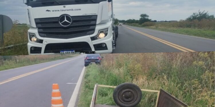 RUTA 5: SE DESPRENDIÓ UN CARRO QUE IMPACTÓ CON UN CAMIÓN
