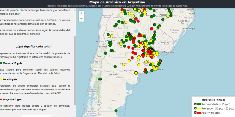 MAPA DE ARSÉNICO: BRAGADO ENTRE LAS ZONAS DE MAYOR CONTAMINACION DE ARSENICO DEL PAÍS.. ¿Y ABSA?