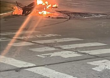 SE INCENDIÓ UNA MOTO MIENTRAS MARCHABA