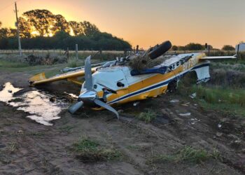 SE PRECIPITO A TIERRA EL AVION DE UN AEROAPLICADOR  DE BRAGADO