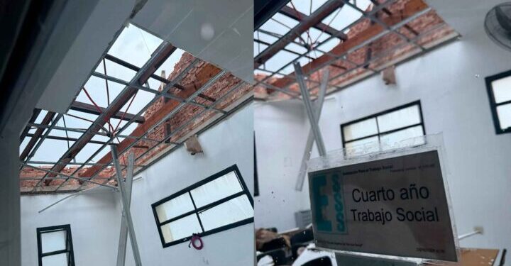 FUERTES RAFAGAS DE VIENTO CAUSARON DAÑOS EN EL CENTRO UNIVERSITARIO CHIVILCOY
