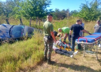 VUELCO EN UN CAMINO VECINAL DE MÁXIMO FERNANDEZ.