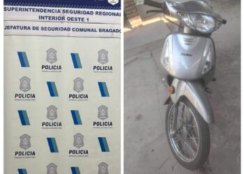 SE LLEVARON UNA MOTO QUE ESTABA EN LA VEREDA. RAPIDAMENTE FUE RECUPERADA, PERO EN PEHUAJÓ