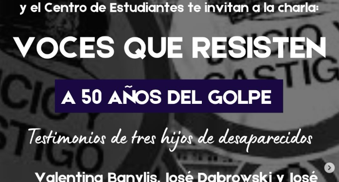 TESTIMONIOS A 50 AÑOS DEL GOLPE DE ESTADO DEL 24 DE MARZO DE 1976. CHARLA DE LA AGRUPACION H.I.J.O.S. 1 TESTIMONIOS A 50 AÑOS DEL GOLPE DE ESTADO DEL 24 DE MARZO DE 1976. CHARLA DE LA AGRUPACION H.I.J.O.S.