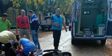 UNA MUJER DE 75 AÑOS SUFRIO UNA FRACTURA AL CHOCAR CON SU MOTO