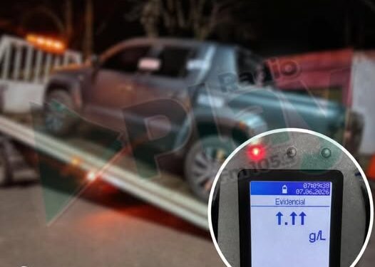 LOS TOLDOS: MANEJABA EBRIO Y… ¡ROMPIÓ EL ALCOHOLÍMETRO!