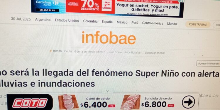 FRENTE A LA POSIBLE LLEGADA DE “EL NIÑO”, LA UCR DE LA 4TA. SOLICITA INFORMACIÓN SOBRE MEDIDAS PREVENTIVAS PREVISTAS POR LA PROVINCIA