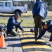 SEGURIDAD VIAL REALIZO EL REEMPLAZO DE REDUCTORES DE VELOCIDAD EN EL ACCESO JUAN DOMINGO PERÓN