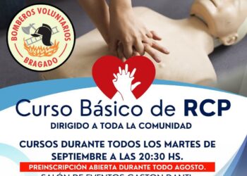 BOMBEROS VOLUNTARIOS DE BRAGADO ABRE LA INSCRIPCIÓN PARA LOS CURSOS DE RCP QUE INICIARÁN EN SEPTIEMBRE