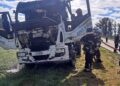 INCENDIO DE UN CAMION DE BRAGADO EN RUTA 5. CHOFER ILESO