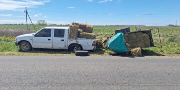 CHOCARON DOS CAMIONETA EN RUTA 46. UNA MUJER FUE TRASLADADA AL HOSPITAL