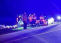 CASI UNA TRAGEDIA. UN AUTO IMPACTÓ UNA CUBIERTA DE CAMION EN RUTA 46.